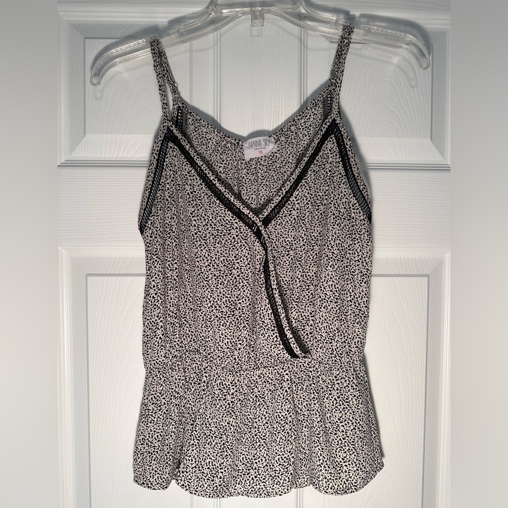 Sienna Sky Black and White Spotted Blouse